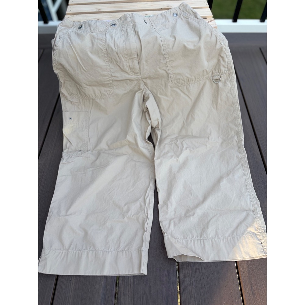 Lauren Ralph Lauren Tan Cotton Cargo Capri Pants Size 10 Khaki Cropped Trousers